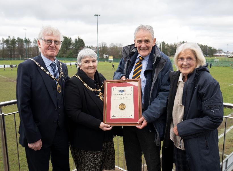 Chairman's Medal presentation to Roy Tyerman of Consett Rugby Club - January 2024