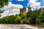 Durham city riverside looking towards Durham Cathedral 