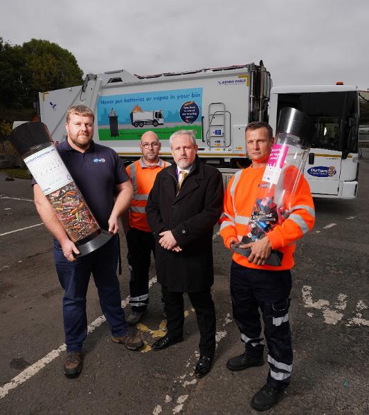 Cllr Wilkes with bin crew