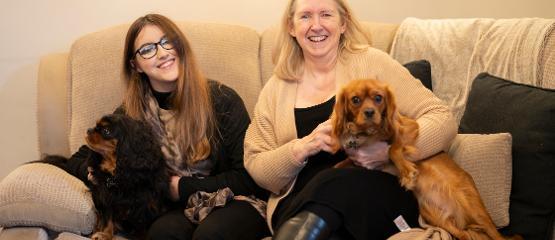 Two women on a settee